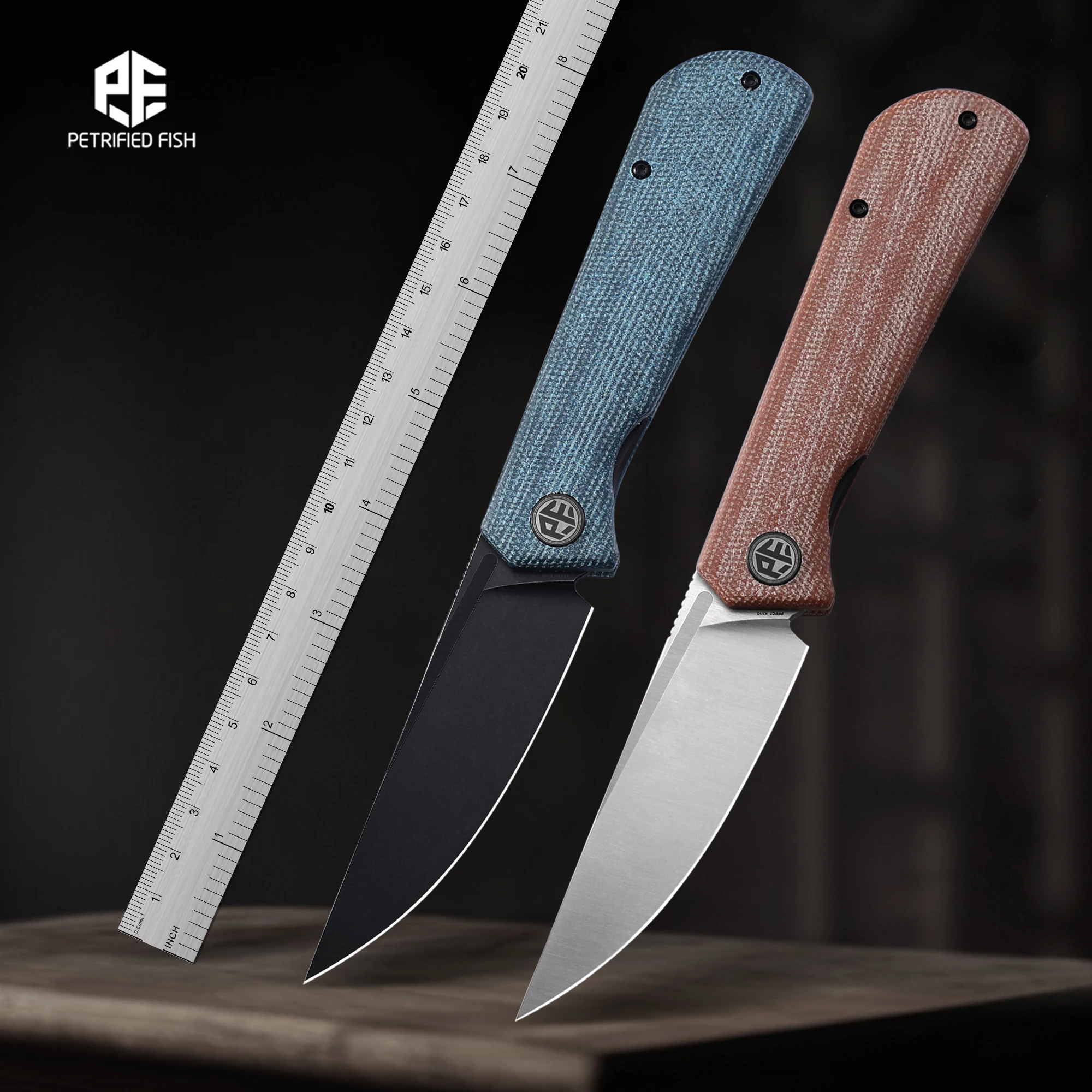 

Портативный складной нож Petrified Fish PFP07, стальное лезвие K110, ручка Micarta G10, керамический подшипник, профессиональный инструмент для путешествий на открытом воздухе