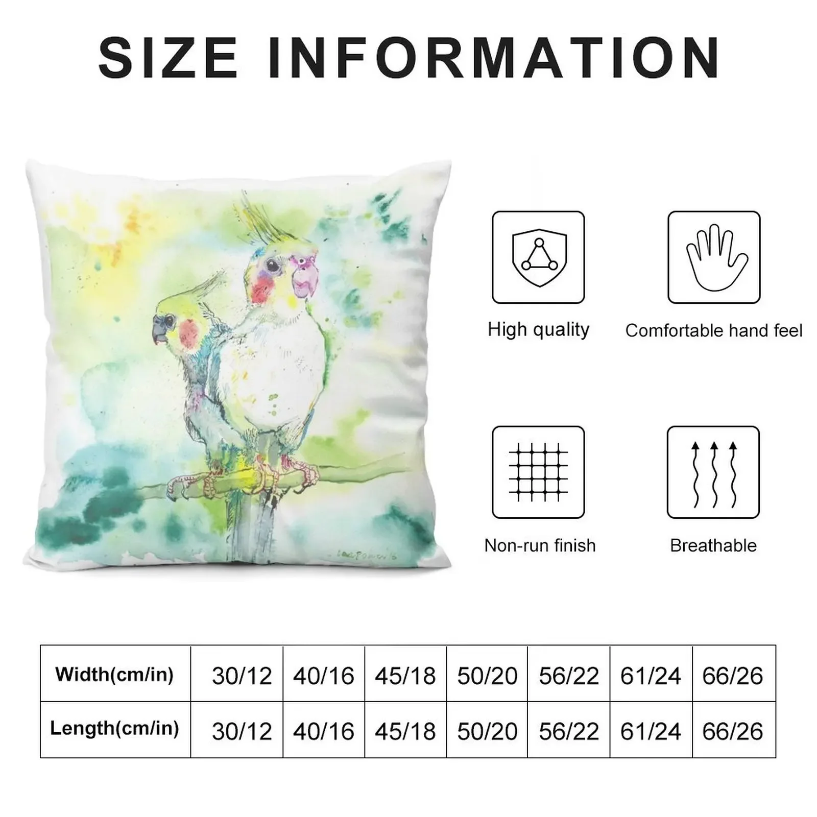 Cockatiel Pairing Throw Pillow Pillow Case Pillow Cases autumn decoration