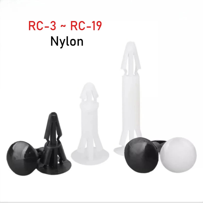 White/Black Nylon Plastic Rivet Push In Fix Clip Fixed Connecter Standoff Spacer Support for PCB Circuit Board 3.5-4mm Hole