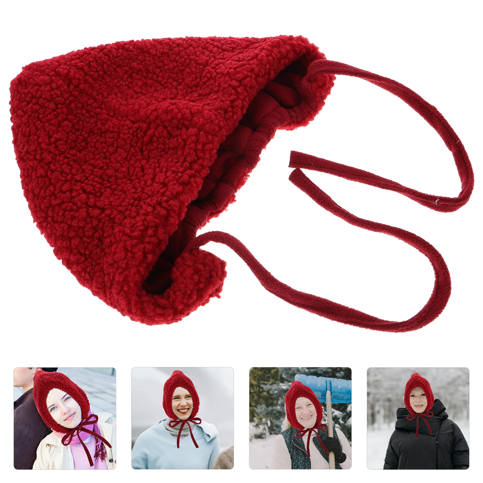 

Thickened Warm Winter Beanie For Women Soft Lamb Fleece Ear Flap Cold-Proof Windproof Trapper Hat Cozy Thermal Outdoor Headwear