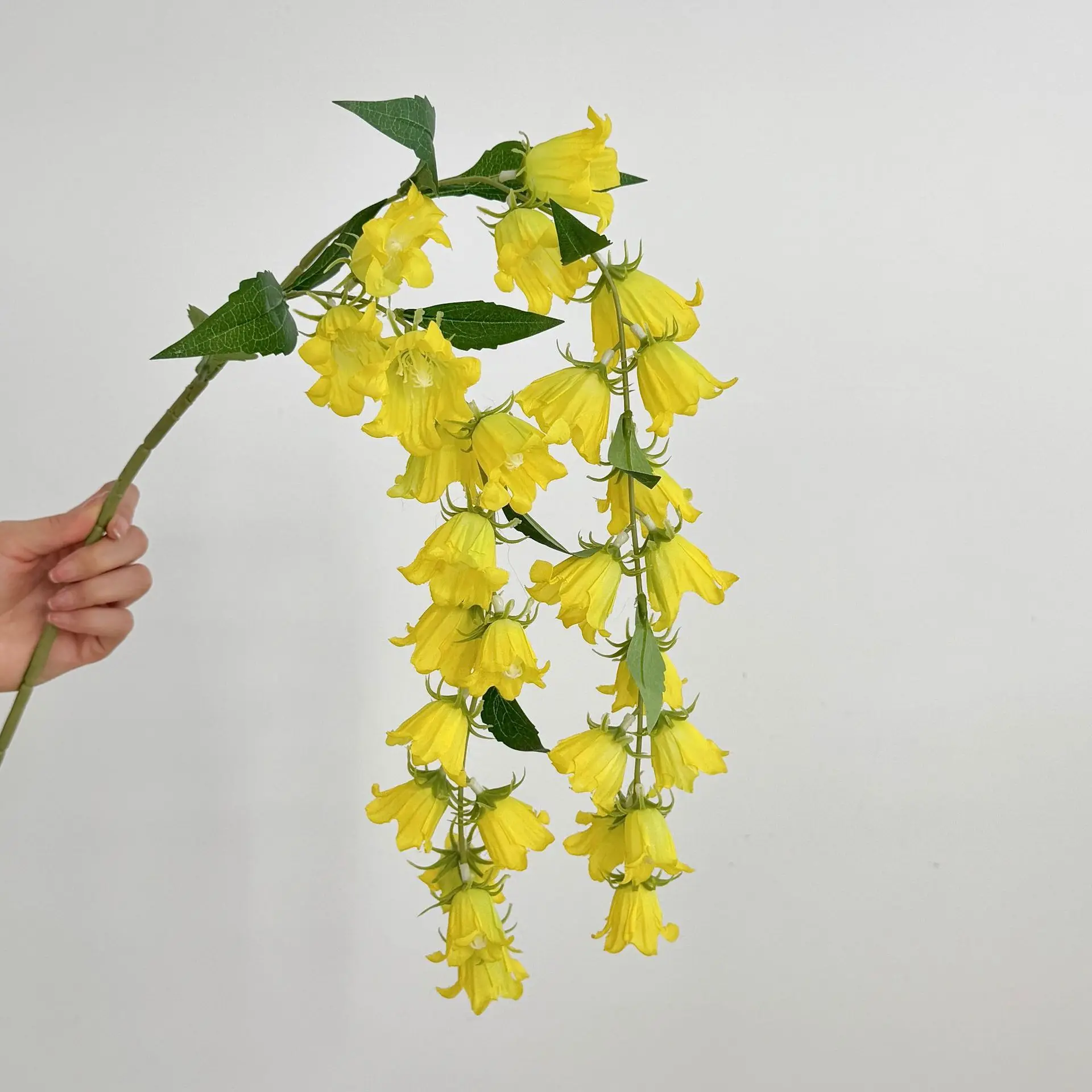 Lebensechte Maiglöckchen, Seidenblume, Brautstrauß, Hochzeitsdekoration, Glockenspiel, Orchideen, Party, Zuhause, Ornament, Companula-Blumen – Detail 8