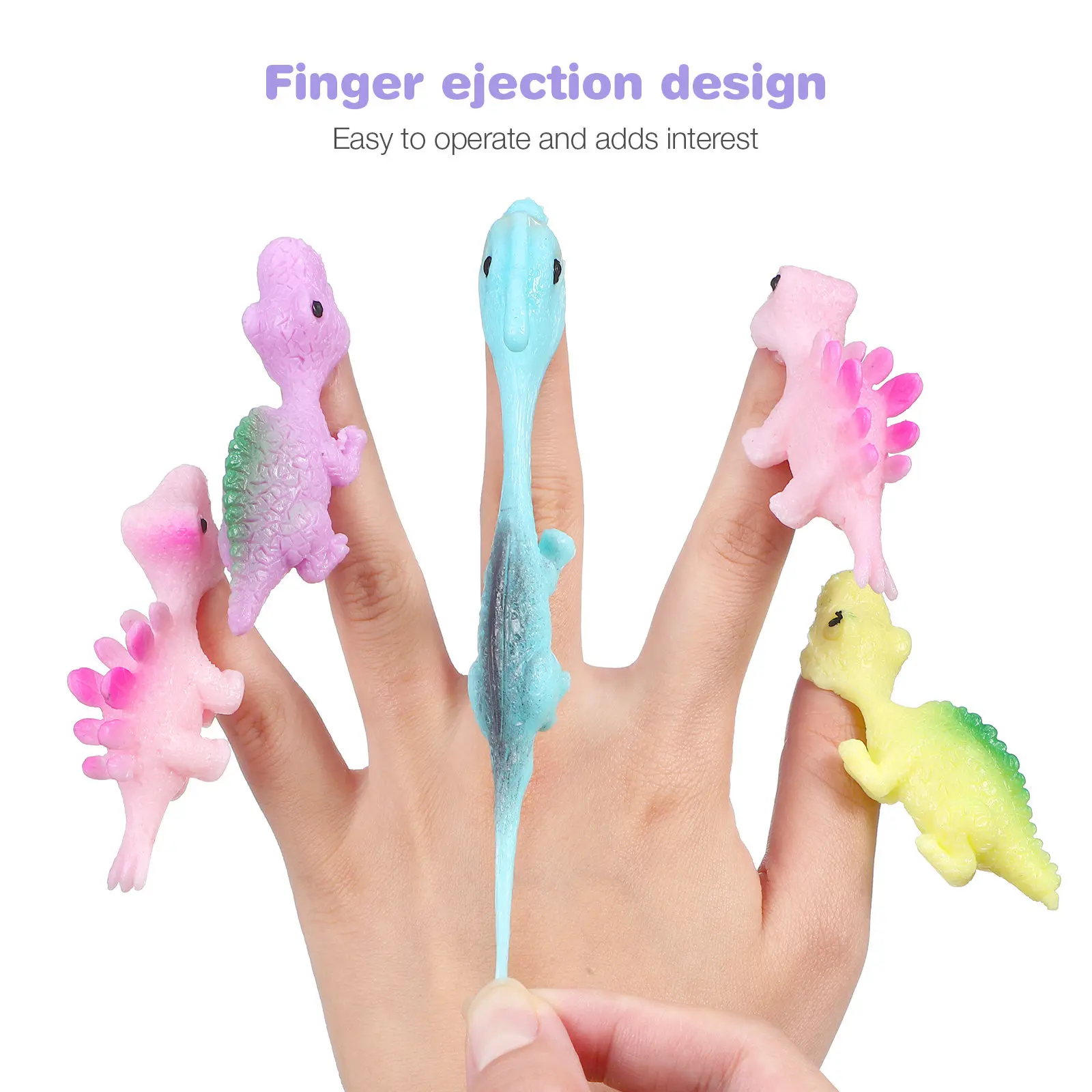 

30Pcs Elastic Flying Dinosaur Finger Flick Stretch Dinosaur Finger Game Party Bag Fillers Bendable Sensory