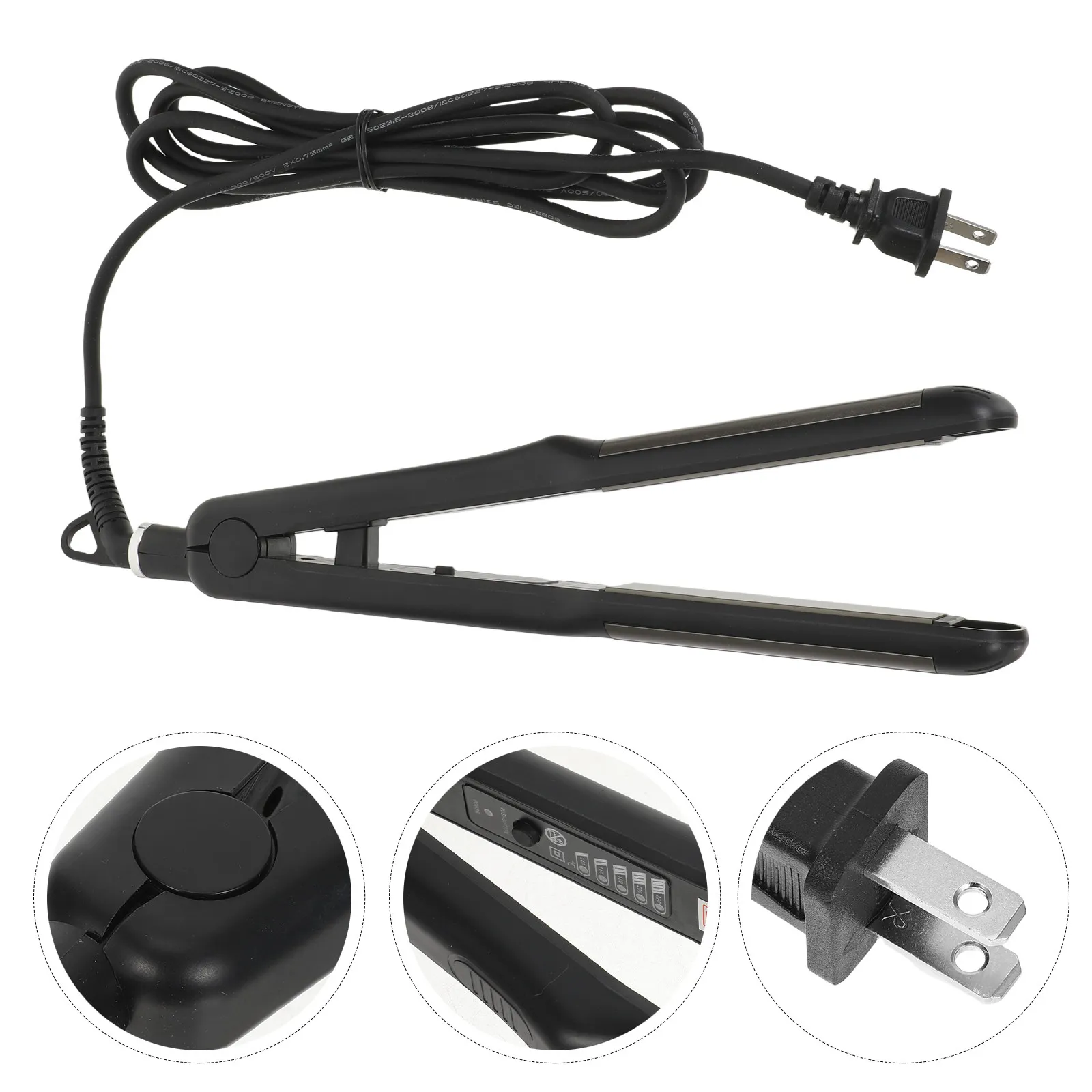 

Электрический выпрямитель для волос 2-в-1, портативный, паровой, для домашнего использования, быстрый нагрев, 360° вращение, черный, 1 шт.