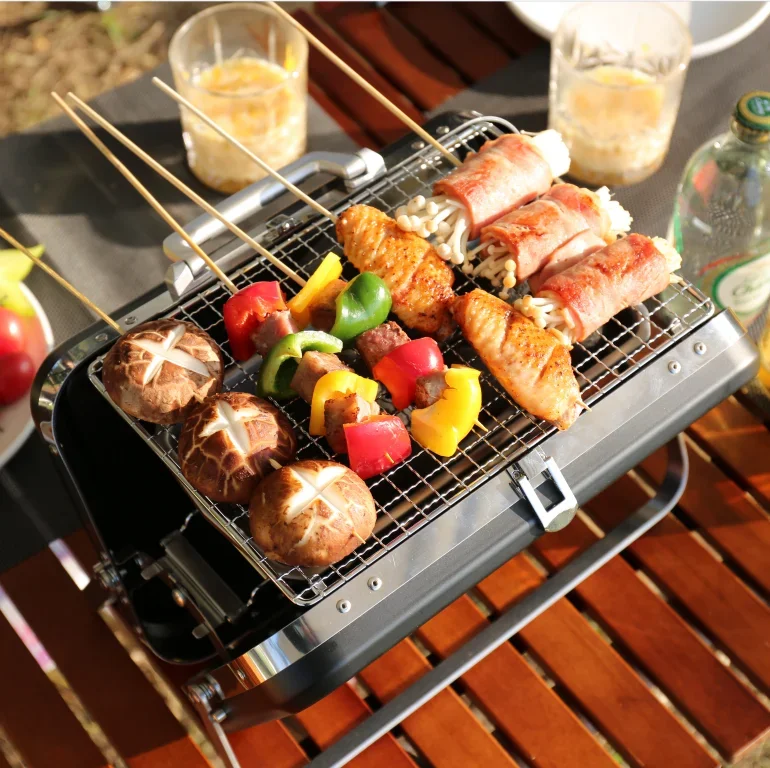 YYHC-Folding portable briefcase Design Barbecue Table Barbecue Outdoor camping barbecue grill