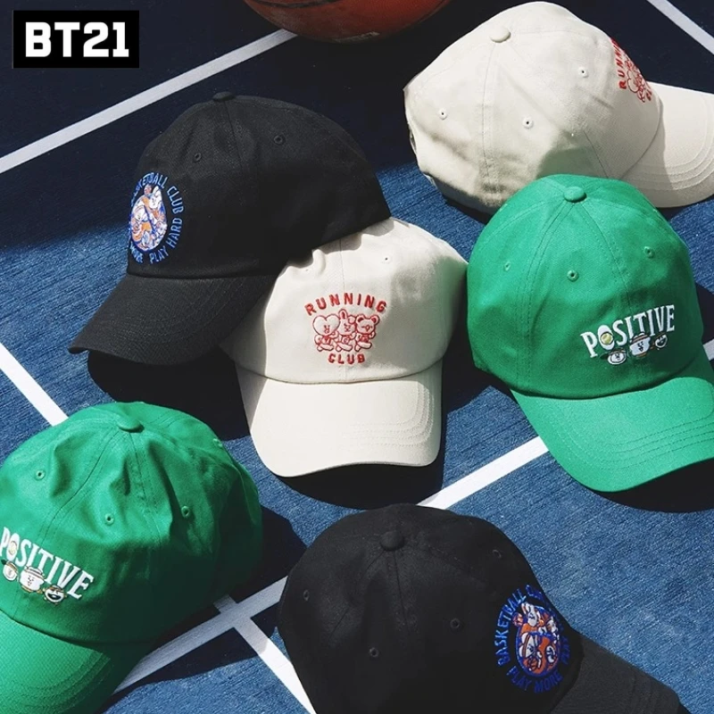 

Bt21 Sports Club Cartoon Peaked Cap Anime Fashion Casual Sports Baseball Cap Cute Ins Style Sun Visor Hat Kawaii Birthday Gifts