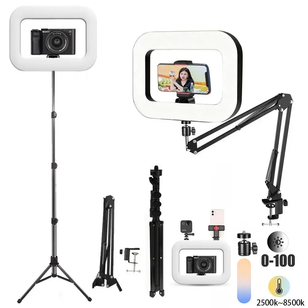 

2025 New Handheld Ring LED Rechargeable Fill light Portable Mobile Phone Live Broadcast selfie Photography with phone clip