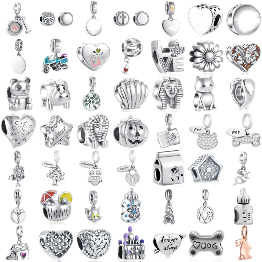 2026 Hot Selling 925 Silver,Heart-shaped,Shell,Bottle Bead Pendant,Original Bracelet DIY Accessory,Exquisite Charm Jewelry ﻿