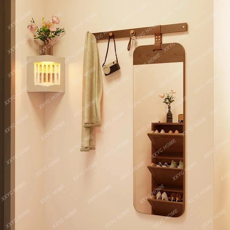 A  Household door back porch wall hanging wall mirror hanging hanger integrated fitting mirror attached to wall