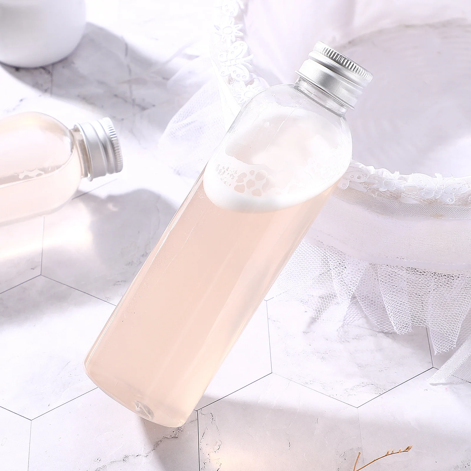 6 uds botellas de plástico botellas de viaje recargables de 200Ml para artículos de tocador loción vacía champú acondicionador contenedores ligeros