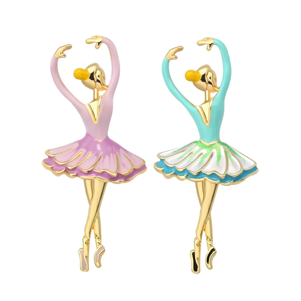 Fashion Ballet Girl Brooch Female Alloy Dancing Lady Badge Pins All-match Suit Accessories Corsage for Women Jewelry Gift
