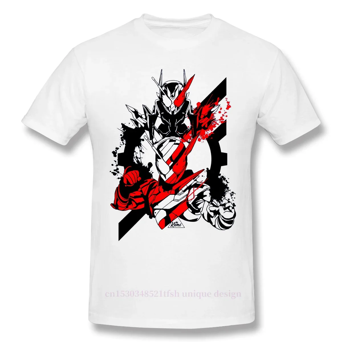 Camiseta personalizada de Manga corta para hombre, camisa de Anime de la serie Kamen Rider enmascarada, Build Hazard, a la moda