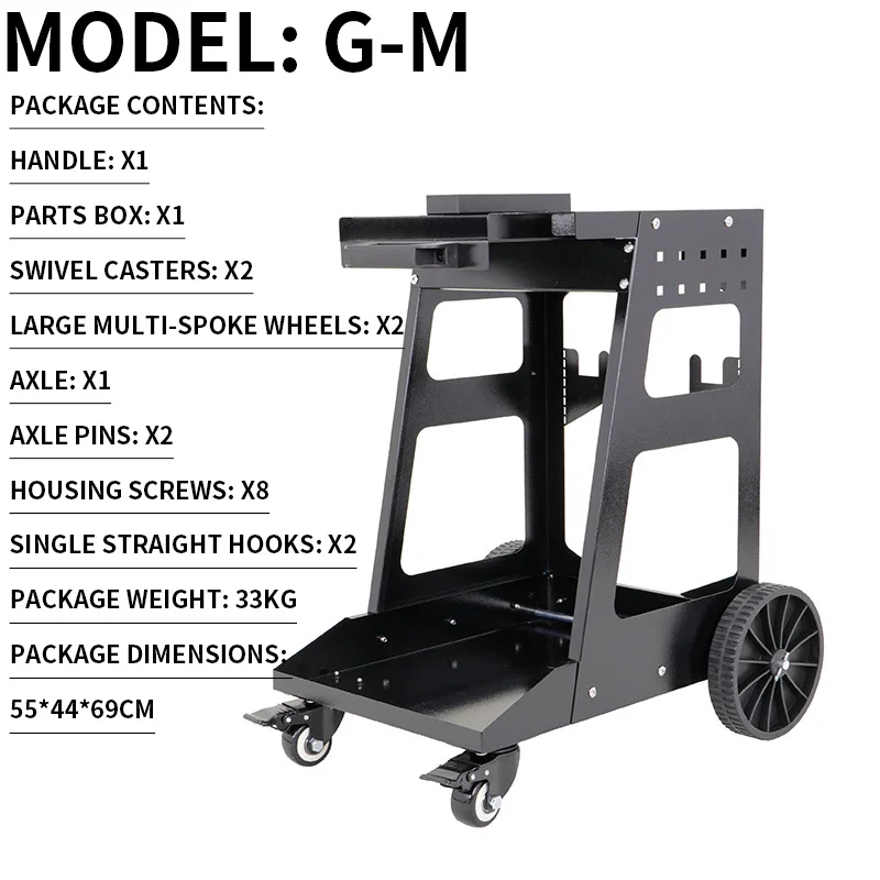 G-M Double-Deck Heavy-Duty Workshop Tool Cart, Garage Mechanic's Multifunctional Cart, Repair Tool Cart, Mobile Tool Cart