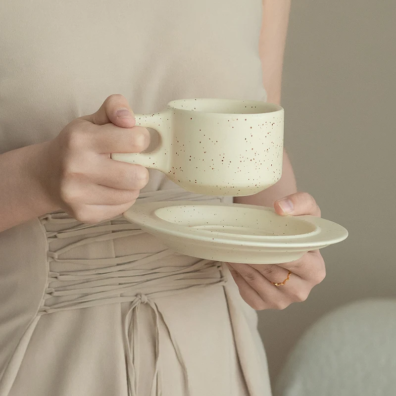 Nordic ceramic mug and saucer set ins splash-ink simple coffee cup Justine