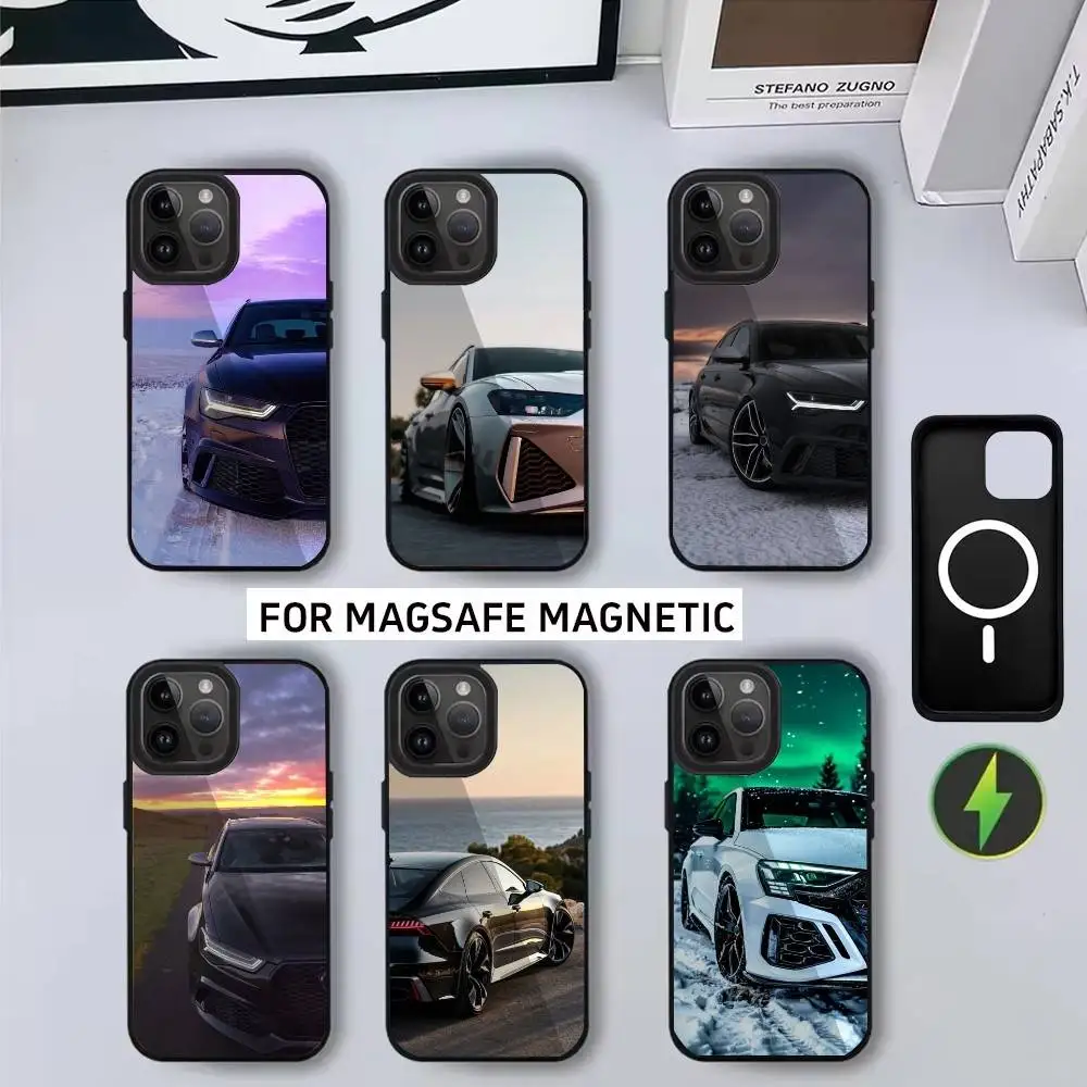

AD Sports A-A-udis R-RS CarS Phone Case For iPhone17,16,15,14,13,12,11 Plus,Pro Magnetic For Magsafe Wireless Charging