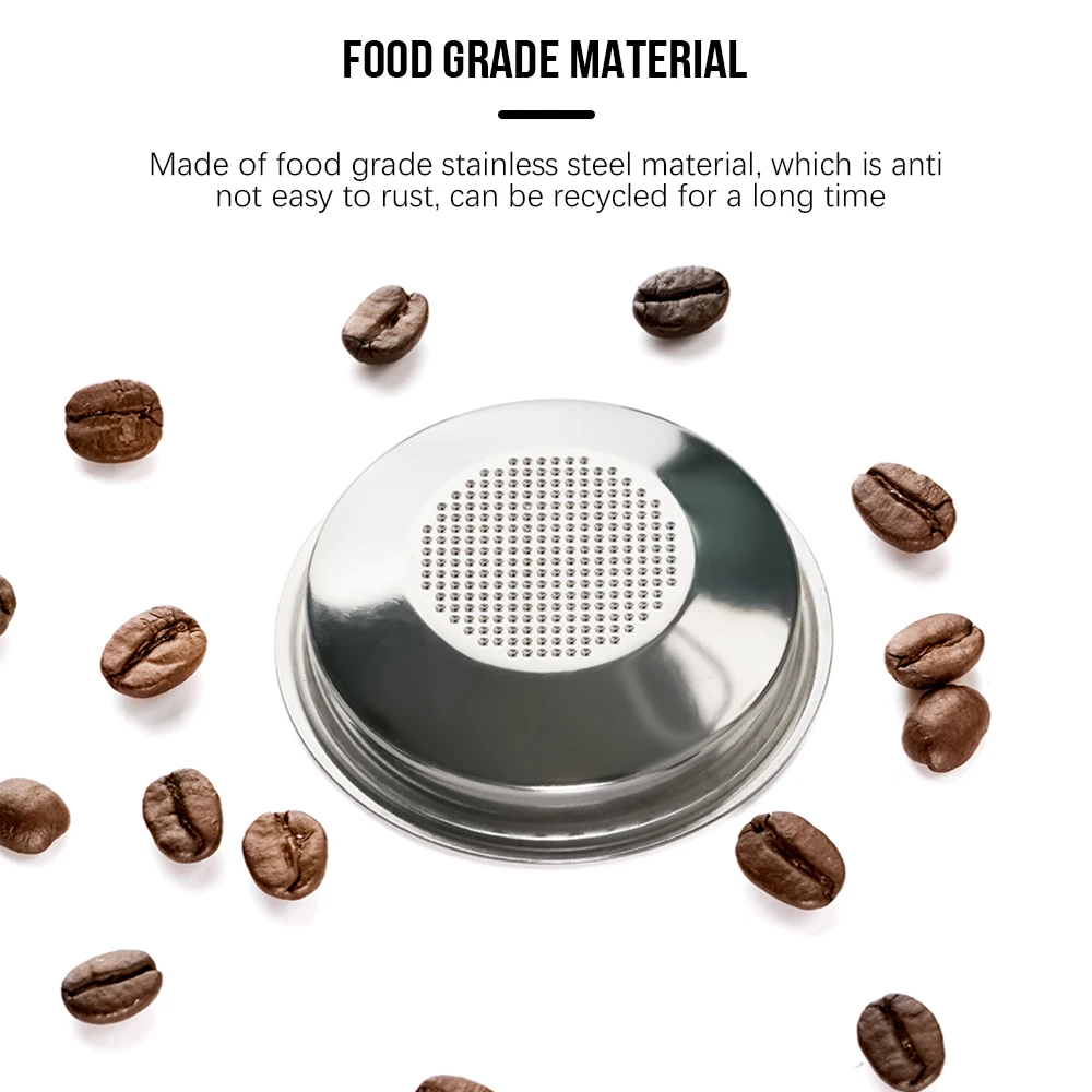 Reusable Basket Permanent Coffee Filter Stainless Steel Single Layer Coffee Handle Filter Basket Perfect Fit Portafilter Basket