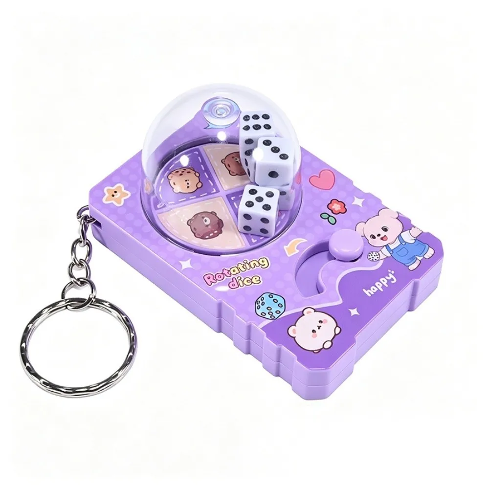 Mini Fidget Rotating Dice Keychain Plastic Rotating Dice Cartoon Keychain Press Button Cute Style Fidget Keychain Party Favor