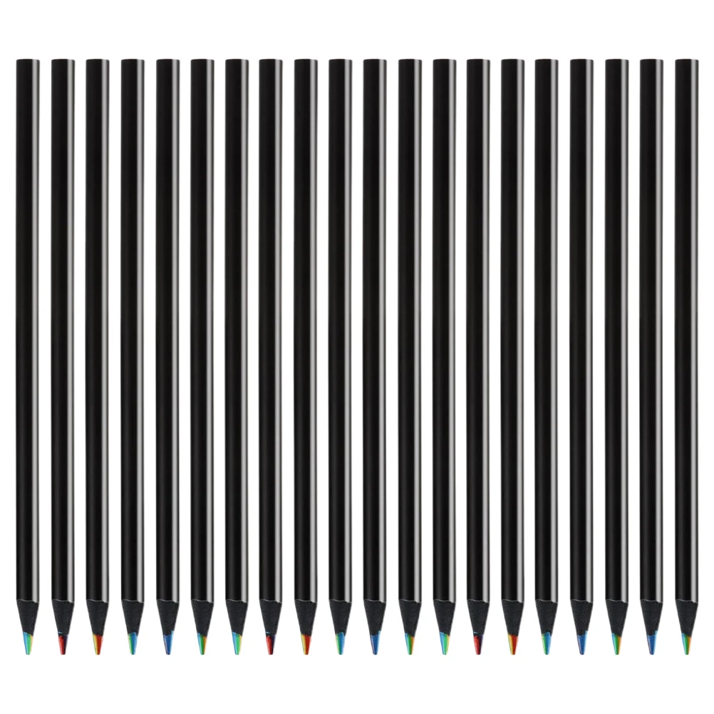 

20pcs Black Barrel Coloring Pencils for Adults Kids Drawing School Supplies Long Lasting Vivid Colors Comfortable Grip