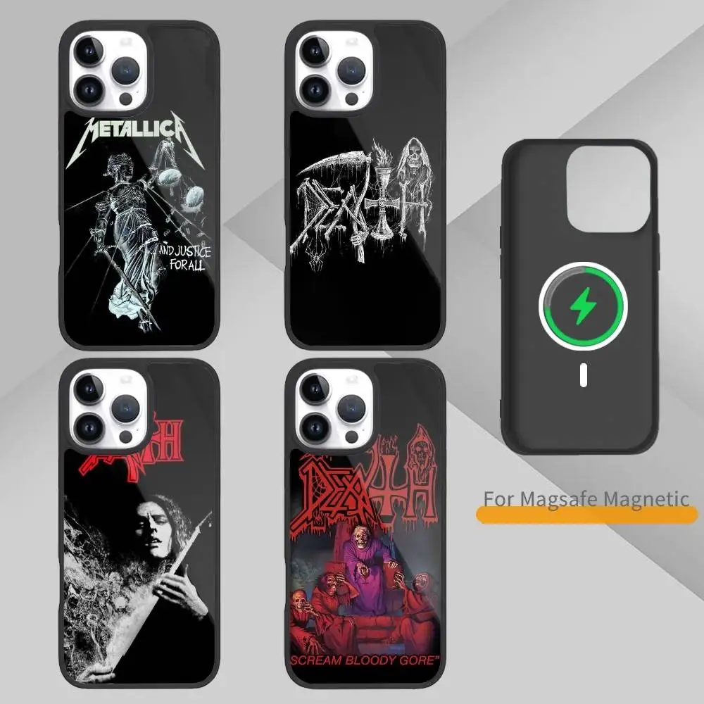 

Metal Band D-Death Phone Case For iPhone17,16,15,14,13 Plus,Pro Max Magnetic For Magsafe Wireless Charging