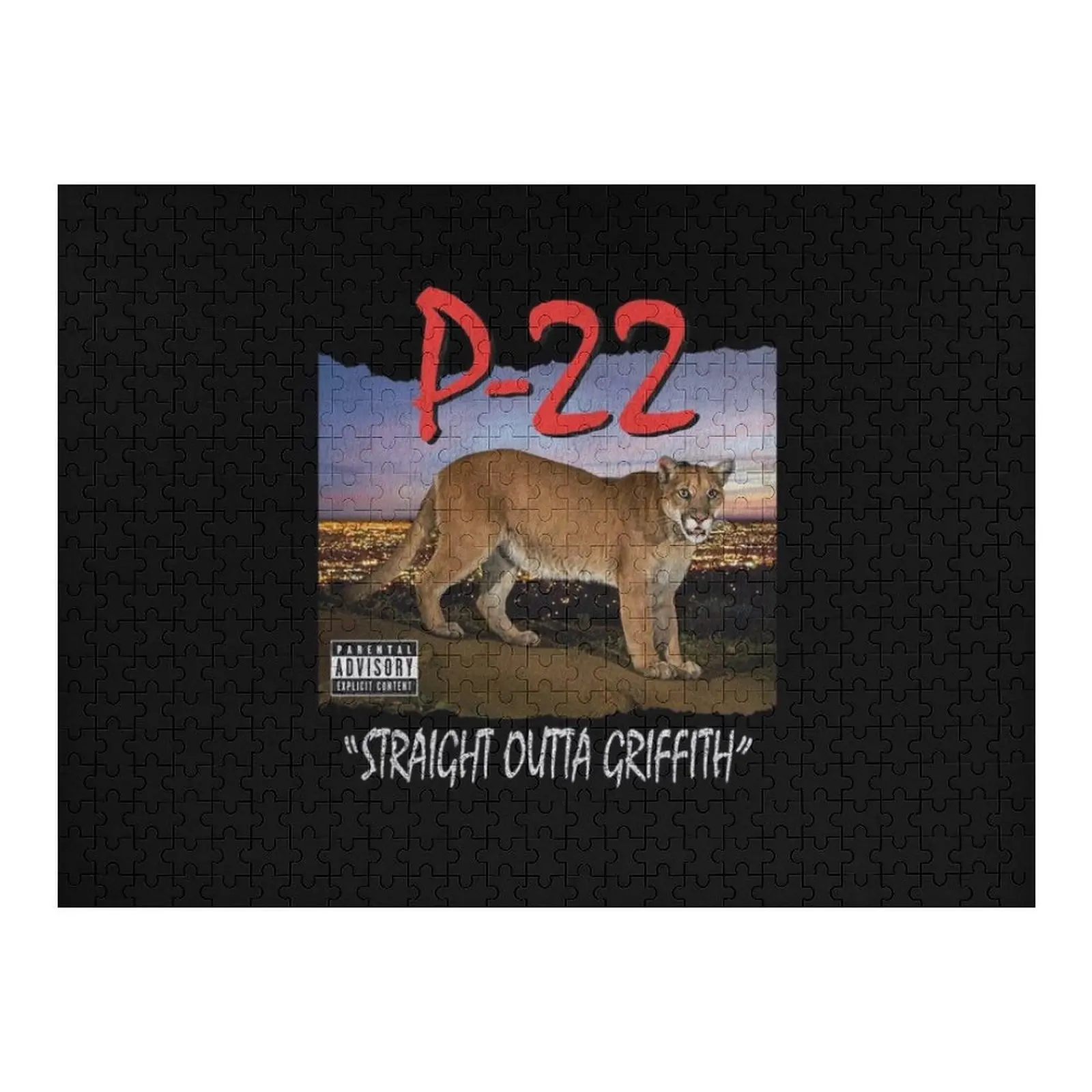 

P-22 Straight Outta Griffith (for dark backgrounds) Jigsaw Puzzle Wooden Name Wood Name Puzzle
