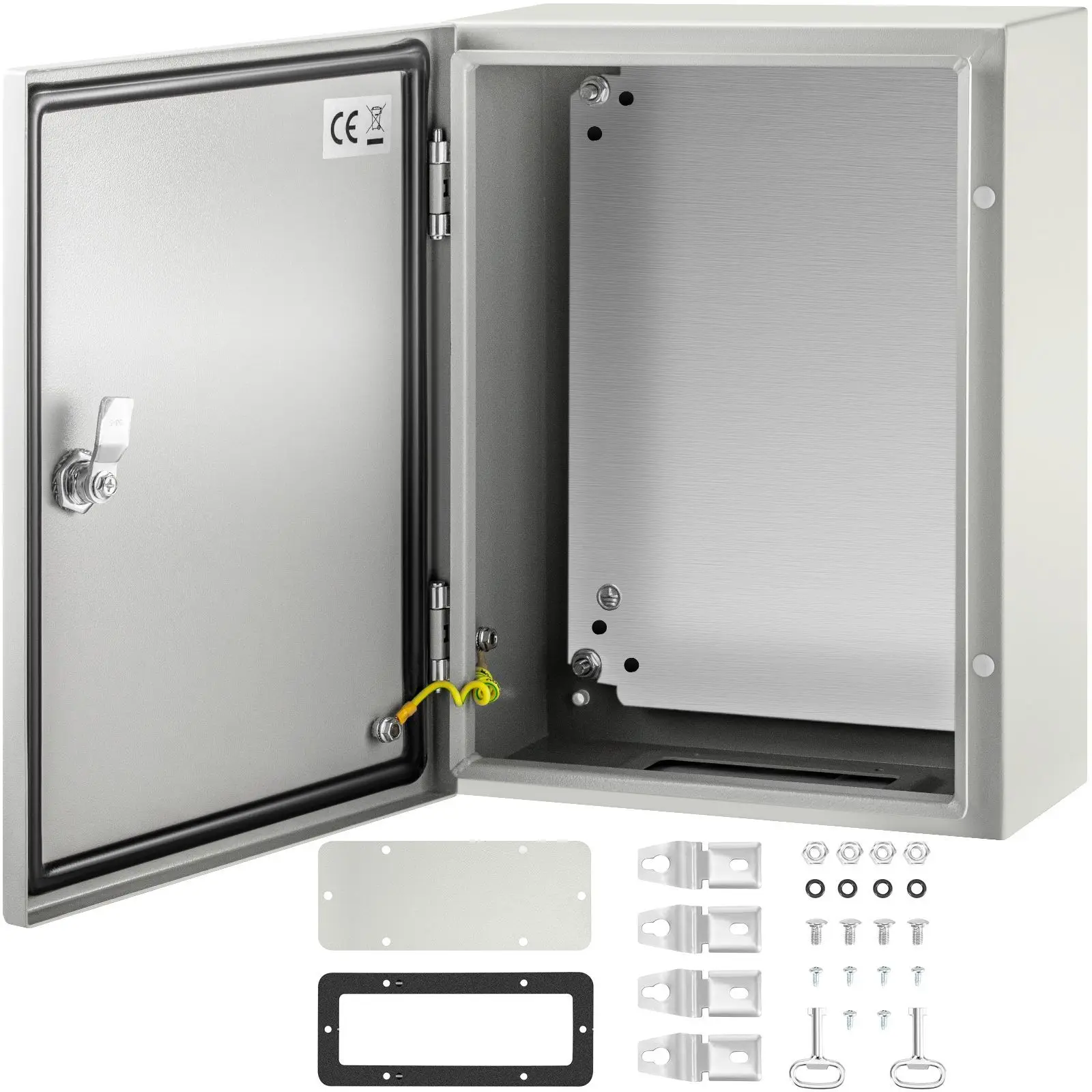 Carbon Steel Electrical Box, 16X12X6 Inches, Hinged Cover, IP66 Waterproof & Dust Resistant, Suitable for Outdoor Use, Includes