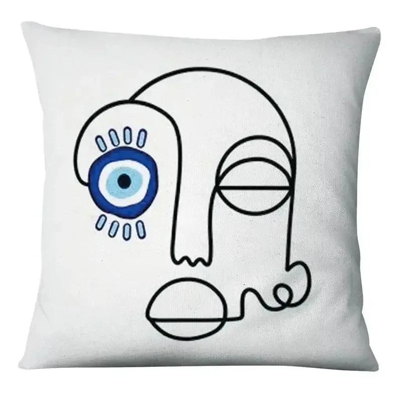 Evil Eye Square Throw Pillow Cover Seat Symbol Art Print Cushion Cover Pillow Cover Decoration Home