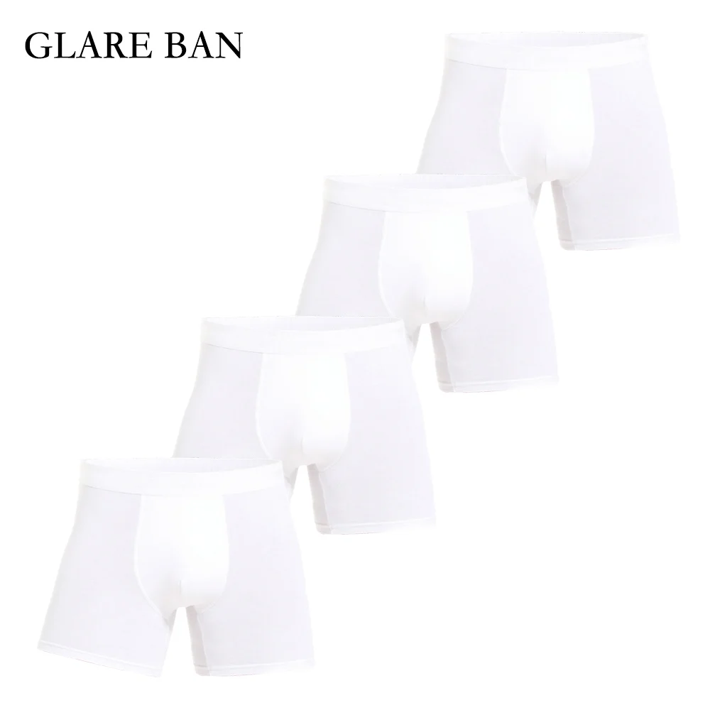 4pcs Pack White Slips Boxer Shorts for Men Underwear Polyester Panties Male Underpants Sexy Homme Boxershorts Box Calvin Brand