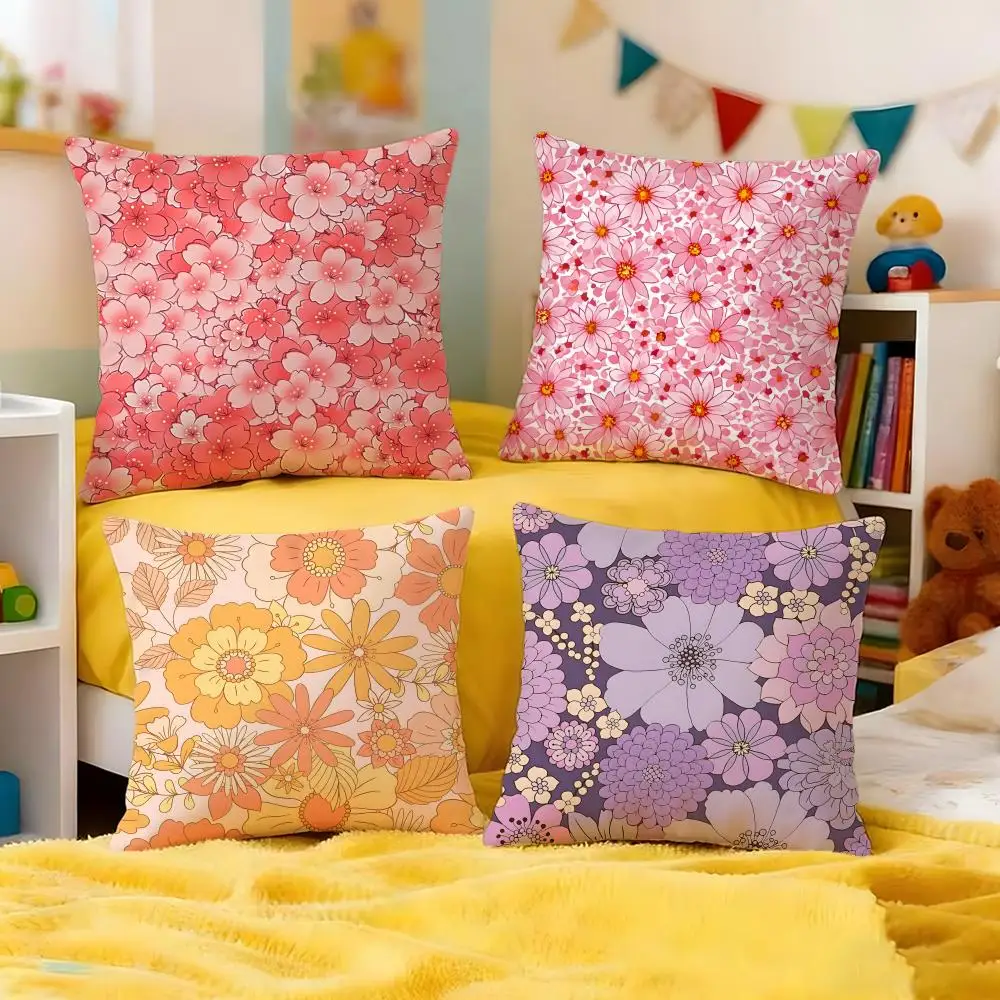 Vintage Patchwork Pattern Cushion Cover Premium Soft Pillowcase Skin-Friendly Breathable Multi-Purpose for Home Office Travel