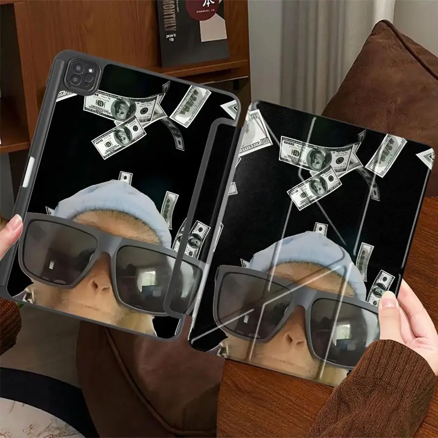 

Rich Monkey Art Holder Cover Tablet Case For iPad Air 4 5 M3 M2 M4 11inch Mini 6 7 Pro 11th 10th 9th 8th 7th 12.9inch Pro 2025