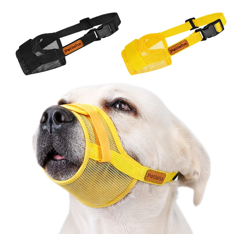 Sicheres Haustier-Maulkorb, atmungsaktives Nylon-Mesh, verstellbares Schal-Design, niedliches Trainingsgerät für Hunde, Anti-Biss-Kontrolle, Rinde, Kauen, Prävention