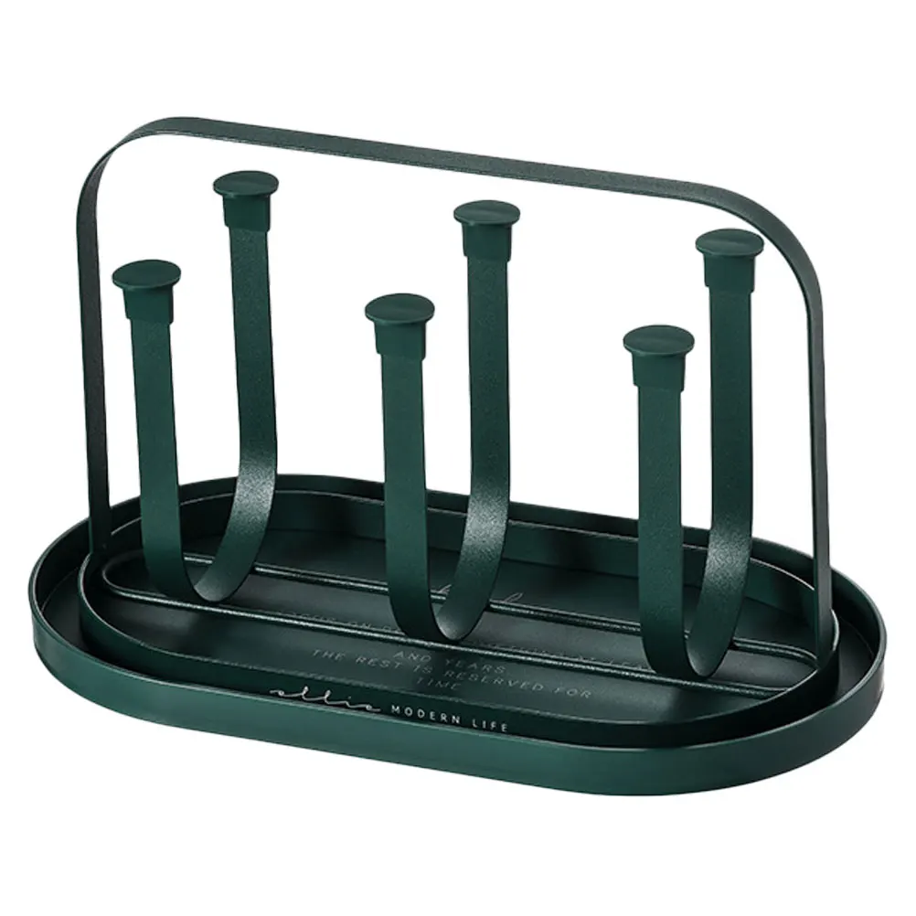 

Coffee Cup Holder Storage Tray Display Rack Drain Organizer Draining Shelf Kitchen Glass Household ABS Material Iron
