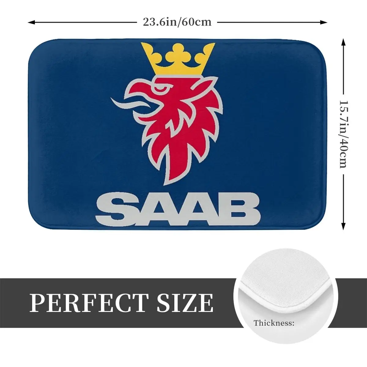 Saab Logo Products Non-slip Doormat Floor Mat Water oil proof Carpet Rug for Kitchen Entrance Bathroom Living room Footpad Mats