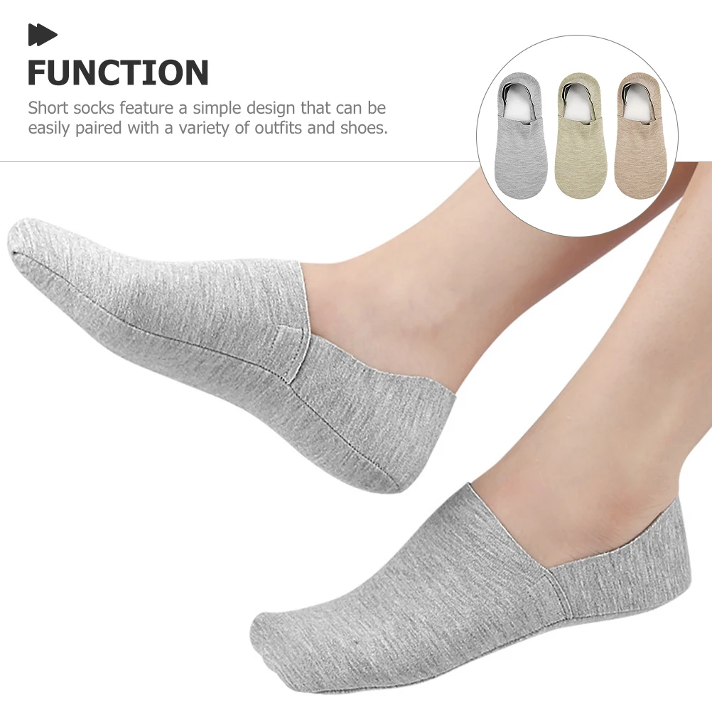 

3 Pairs Low-top Short Socks Women Breathable Casual Half Invisible Acrylic Running Fashionable Lightweight Comfortable Soft