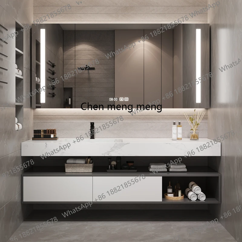 Home Modern Bathroom Cabinet Wooden Furniture Set Complete Prefabricated Kit With Mirror Small Black   Floating Vanity New