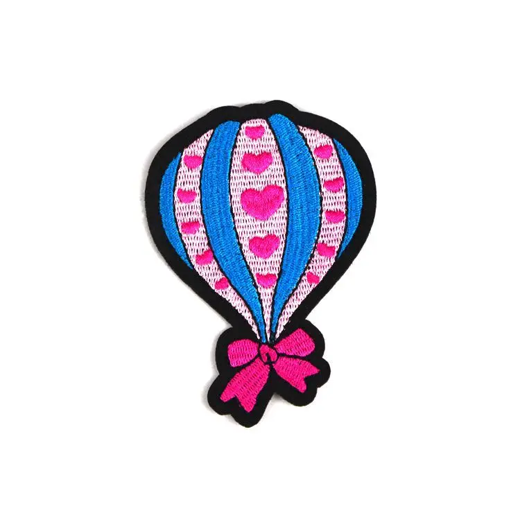 Hot Air Balloon Embroidery Iron on Patches Cartoon Airship Badge Custom Made Cloth Appliques for Children Garments Holes Patch