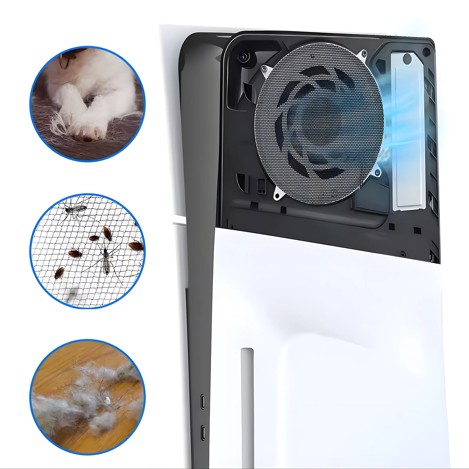 For PS5/PS5 Slim/PS5 Pro Game Console Fan Dust Filter Breathable Dustproof Mesh Net For PlayStation 5 Cooling Fan Dust Cover