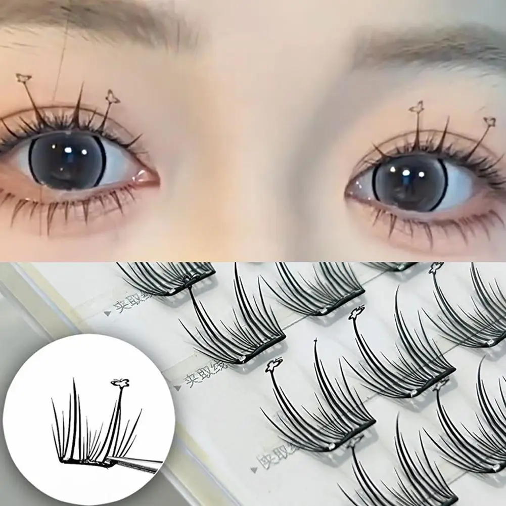 Self Adhesive Eyelashes DIY Cluster Lashes No Glue Cils Needed Individual Faux Tools Lashes Extension Makeup W8S2