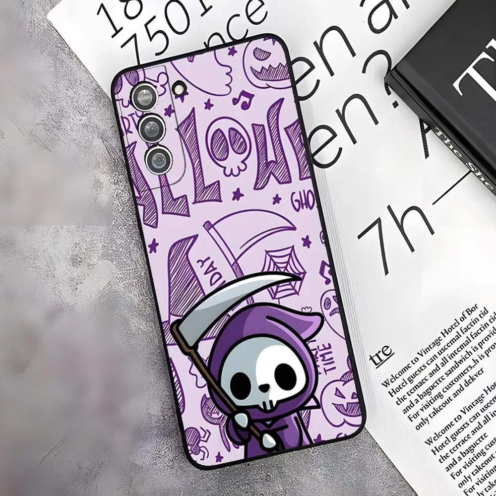 Cute Cartoon Grim Reaper Phone Case For Samsung S26 S25 Edge S24 S23 S22 S21 S20 Ultra Plus Fe Galaxy A54 A53 A34 A25 A16 Cover