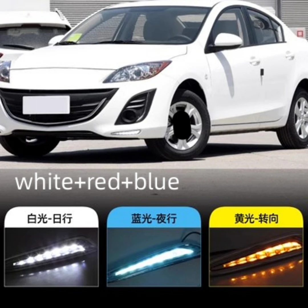 LED light Daytime Running Light Assembly for Mazda 3 2010-14 convert front bumper lamp fog lamp Turn signal Auto Accessories