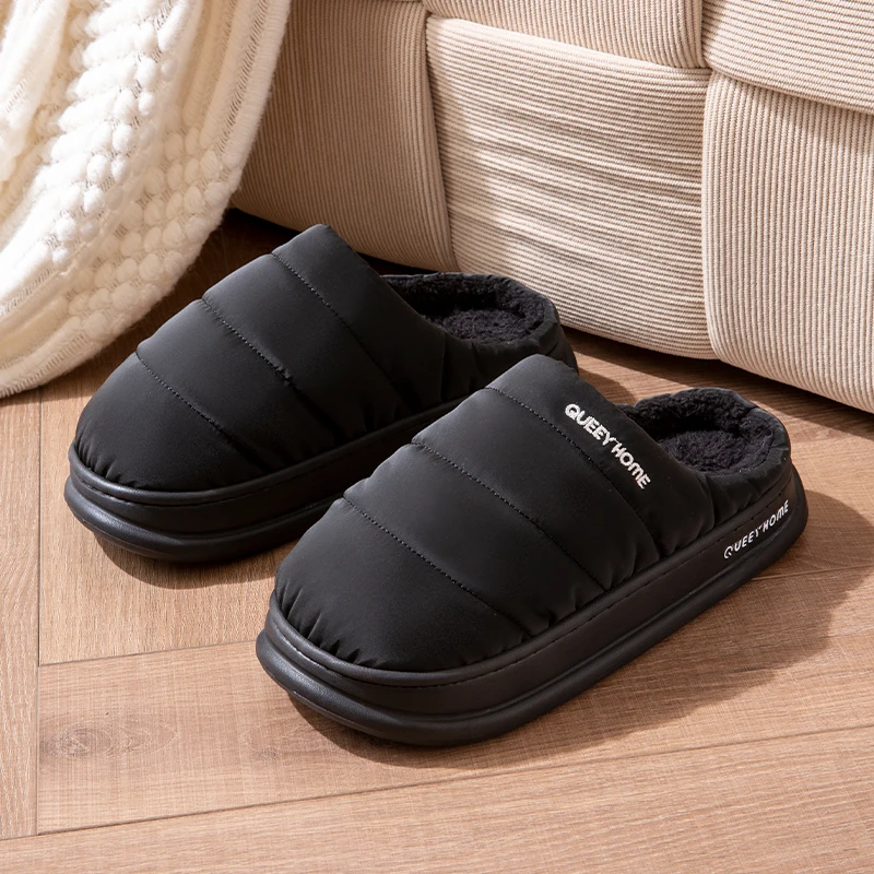 Men's New Winter Down Slippers: Non-slip, Fleece-lined, Water-resistant, Couples, Indoor/Outdoor view 4