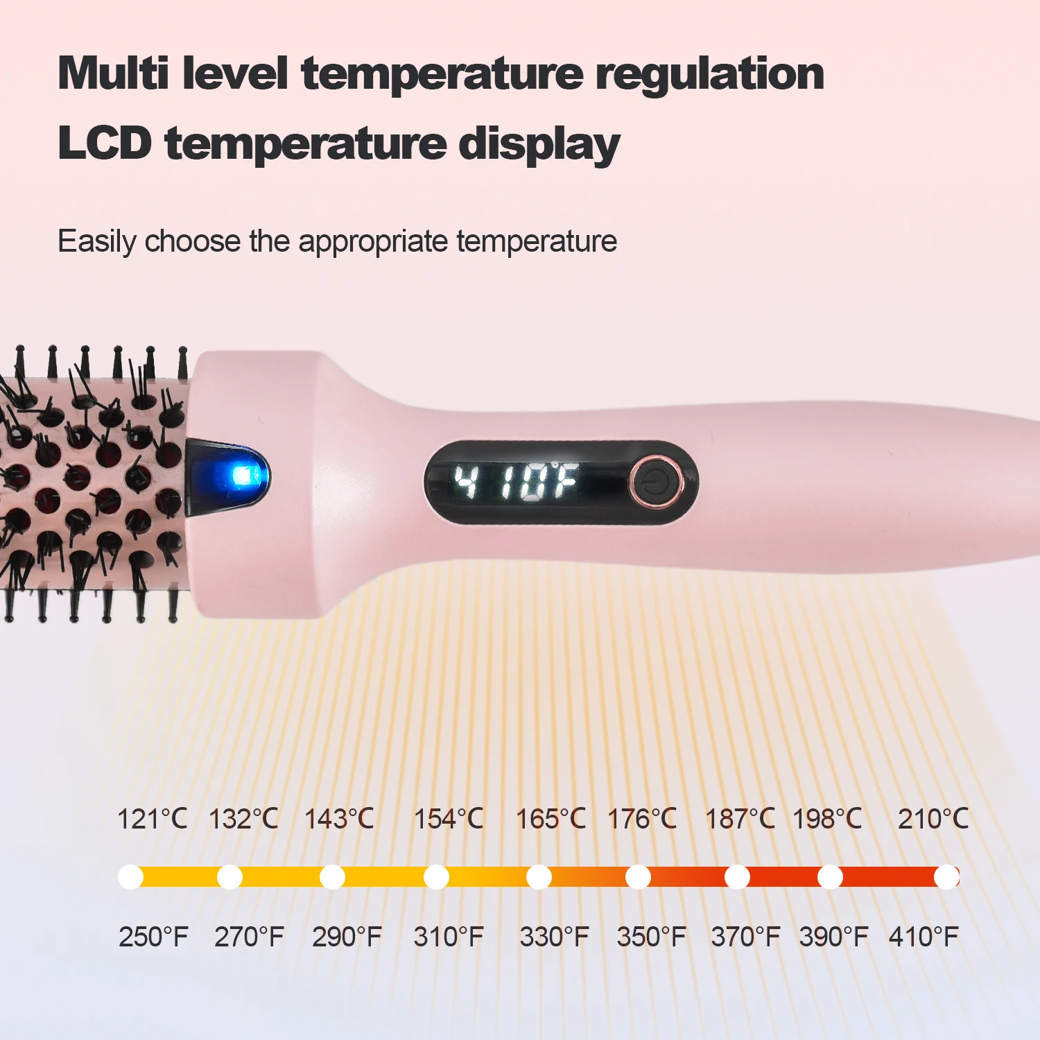 2-in-1 Hot Air Brush LED Display, Multi-Level Adjustable Temperature, for Straightening & Curling Hair, Create Fluffy Hairstyles - view 4