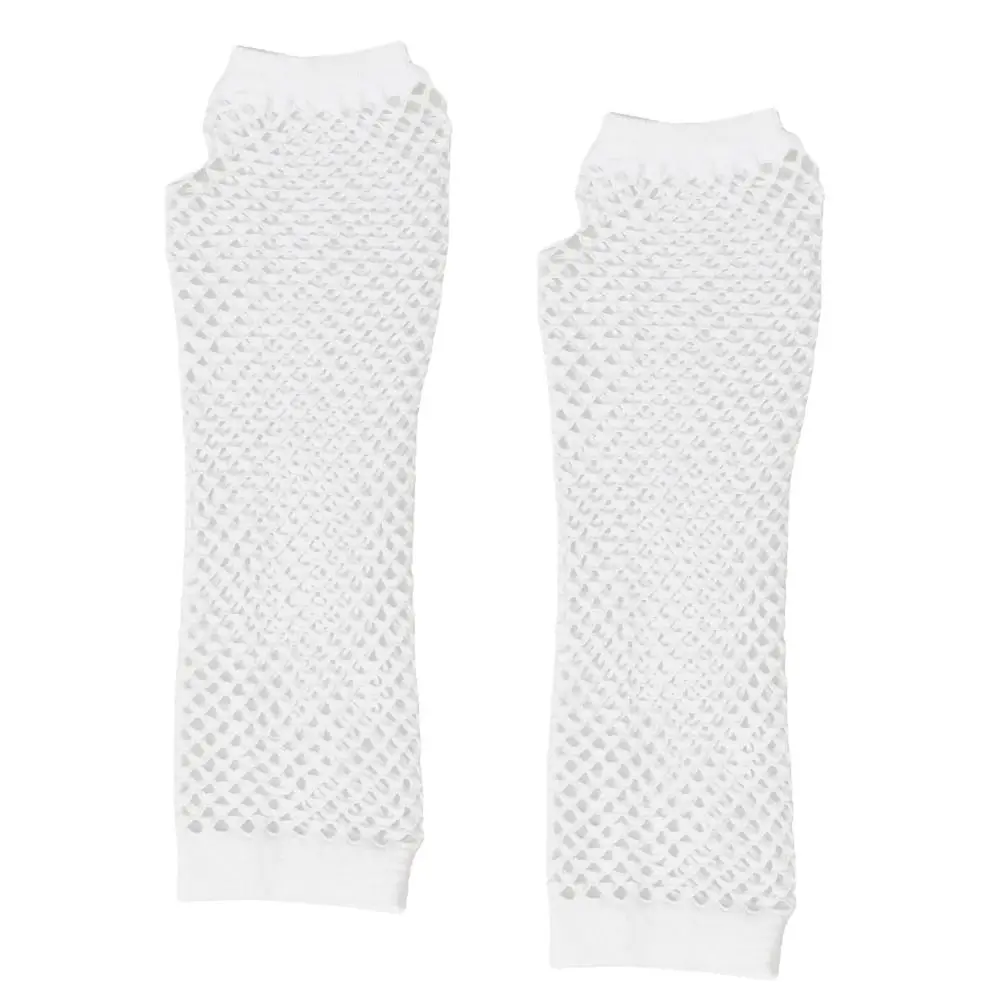 Sexy Stretch Women's Fishnet Gloves Half Finger Black Girl's Long Gloves Leg Arm Cuff Punk Style Arm Warmer Gloves Dance Party