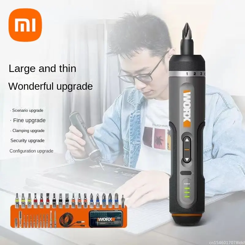 

Xiaomi Worx 4V Electrical Screwdriver Set WX242 Smart Cordless Electric Screwdrivers USB Rechargeable Handle 30 Bit Sets Drills