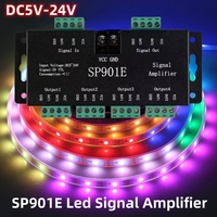 LED Signal Amplifier SP901E Led SPI Controller 4CH Group Amplifier for WS2812 2811 Dmx512 Led Pixels Strip Magic Module DC5V-24V