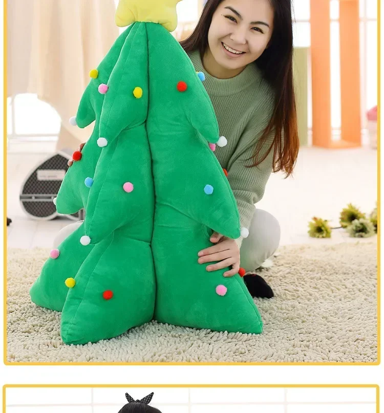 Big size 115cm Christmas tree Stuffed Plush Toy Soft pillow cushion home decoration Santa Claus Presents kids baby gift