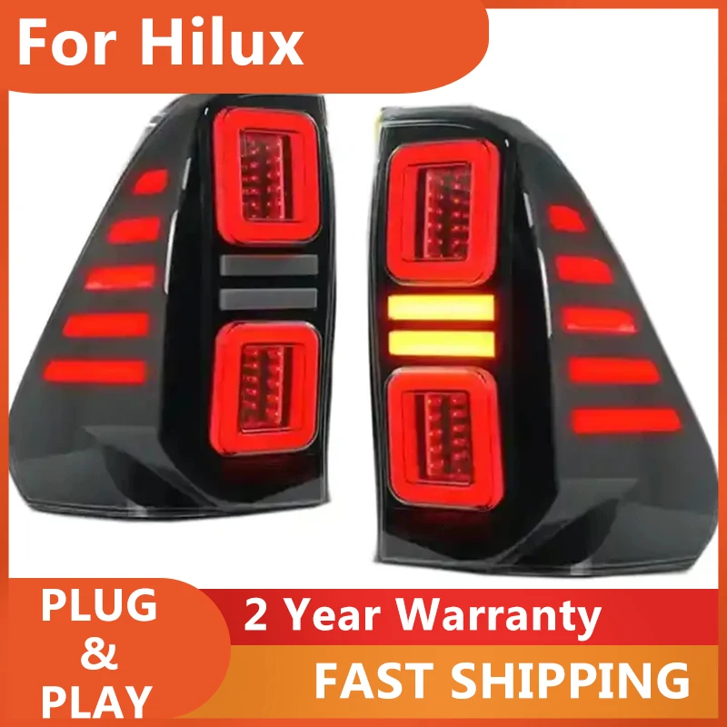 Car Accessories for Toyota Hilux Tail Lights 2015-2021 Hilux Rear Lights DRL Fog Brake Turn Signal Reversing