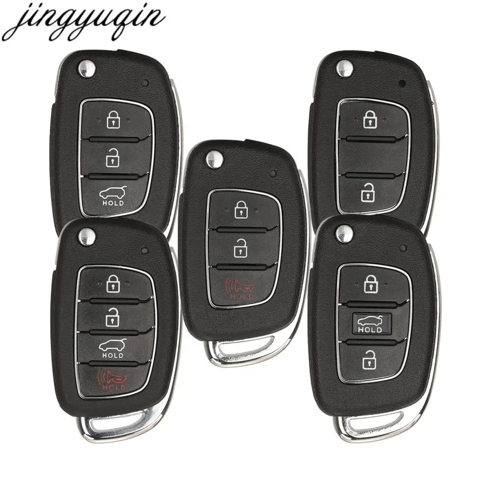 

Jingyuqin новый стиль для Hyundai Elantra MISTRA Sonata Verna SantaFe ix35 ix25 Tucson 2/3/4 кнопки чехол для дистанционного ключа от машины Shell Fob