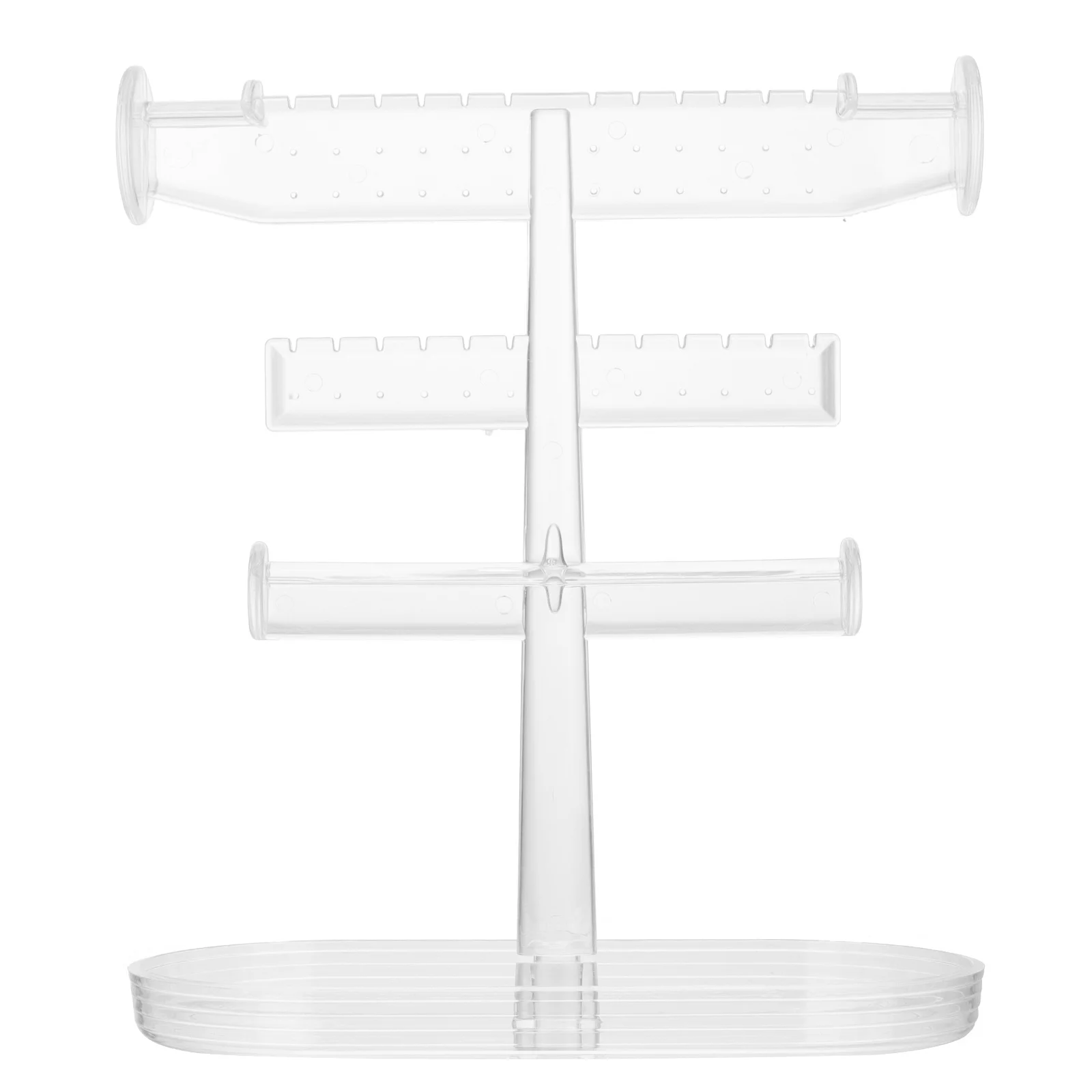 1pcs Stand 3 Tier Tower Organizer Earring Storage Rack Plastic Jewelry Holder Oval Base Desk Decor Jewelry Display Stand