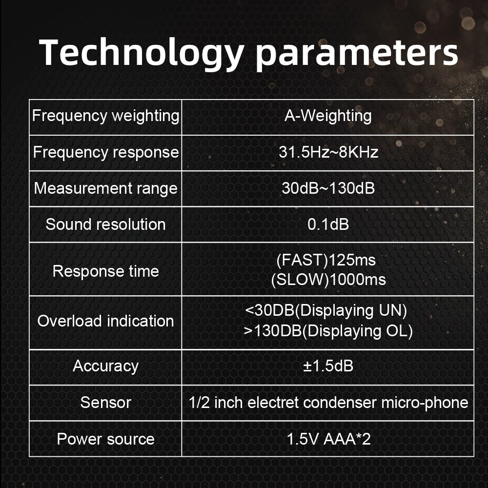 Imagem -05 - Mastfuyi-digital Sound Level Meter Noise Meter Light Alarm Handheld db Meter Medidor de Áudio 30130db Fy8862