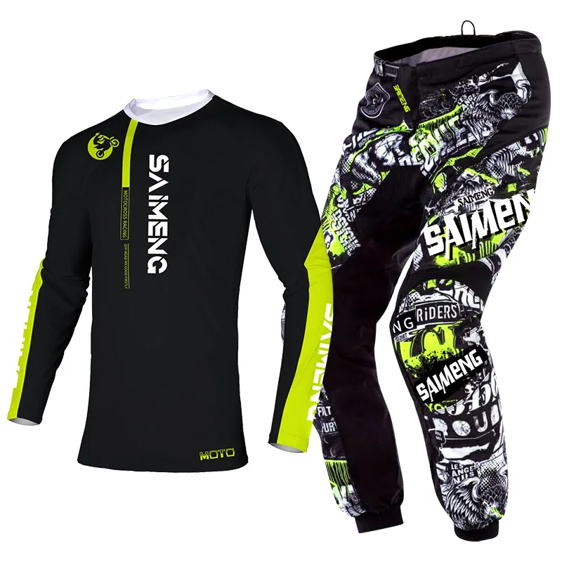 Motocross Jersey Pant Kits Enduro Mens Women's Motorcycle Off-road cross MX racing suit MTB green blue red yellow orange black