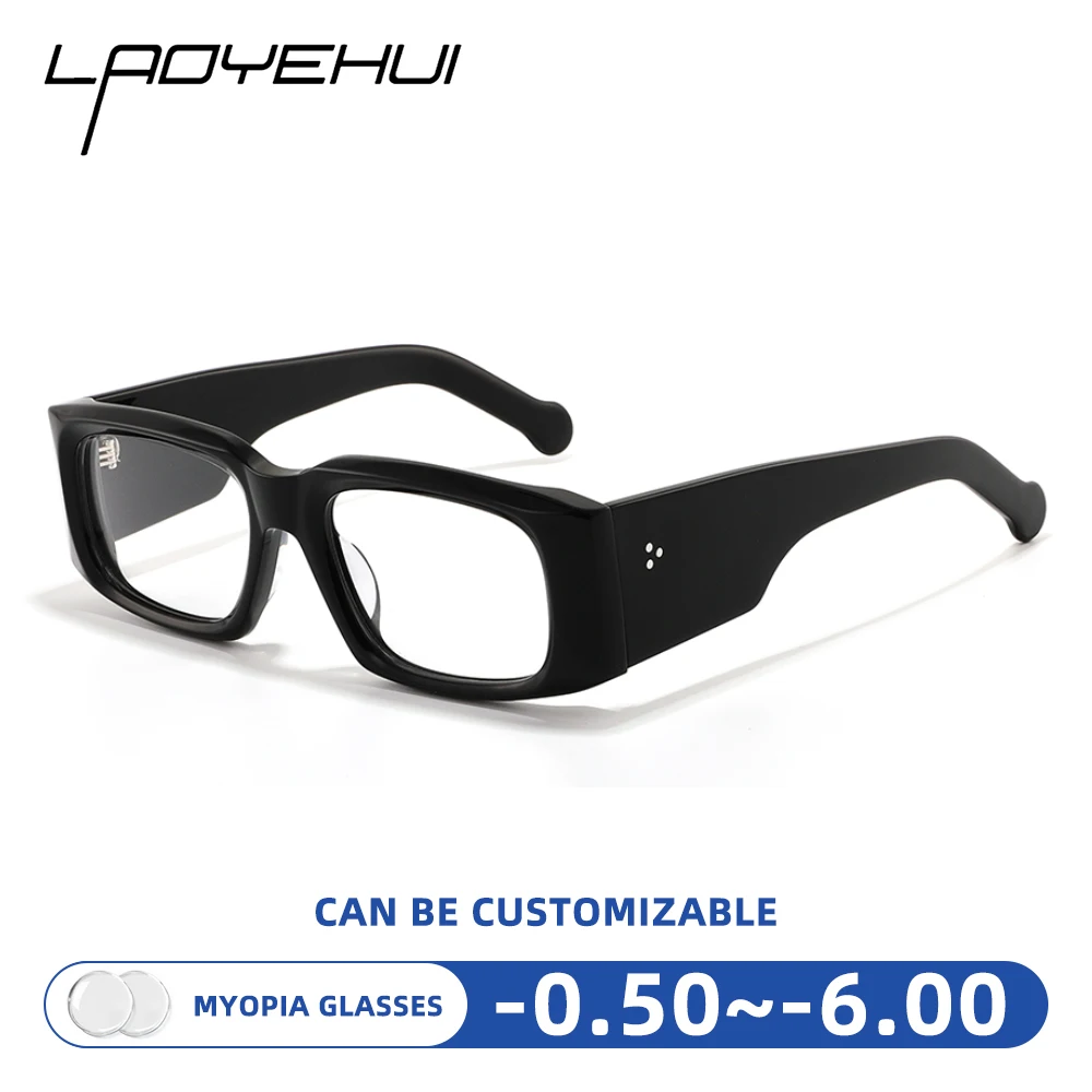 

Handmade Acetate Heavy Square Frame Myopia Glasses Retro Men Anti Blue Light Optical Eyewear Prescription Customisation